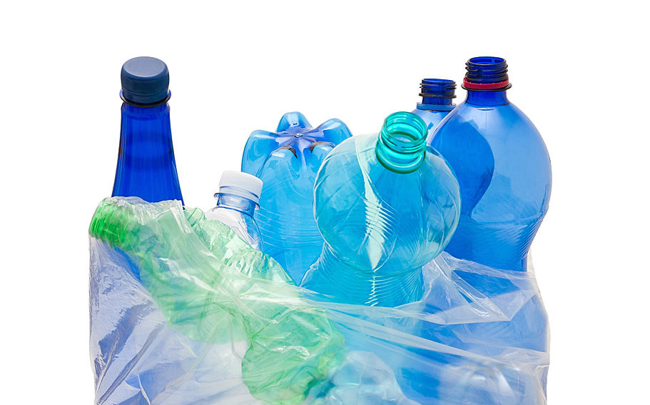Garbage bag of plastic bottles