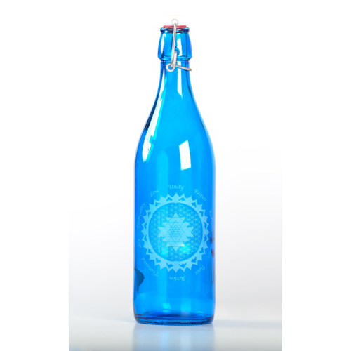 Aquamarine Elevated Glass Bottle